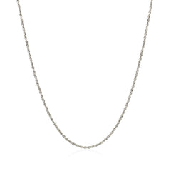 14k White Gold Adjustable Rope Chain 1.0mm