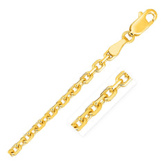 2.6mm 14k Yellow Gold Diamond Cut Cable Link Chain