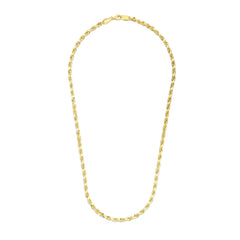 3.5mm 14k Yellow Gold Solid Diamond Cut Rope Chain