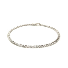 3.0 mm 14k White Gold Two Row Rope Bracelet