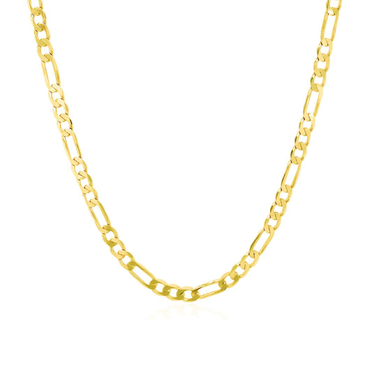 3.1mm 14k Yellow Gold Solid Figaro Chain