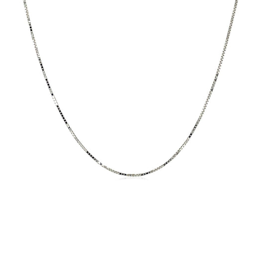 18k White Gold Box Chain 0.6mm