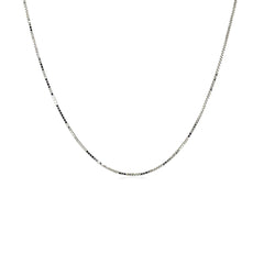 18k White Gold Box Chain 0.6mm