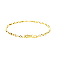 2.3mm 14k Yellow Gold Rolo Bracelet