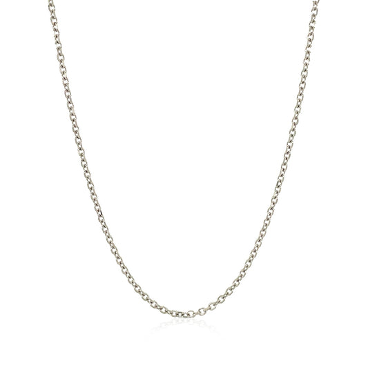 14k White Gold Diamond Cut Cable Link Chain 1.5mm