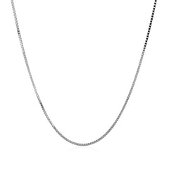 14k White Gold Classic Box Chain 0.8mm
