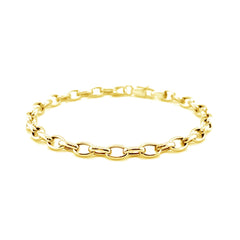 4.6mm 14k Yellow Gold Oval Rolo Bracelet