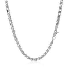 2.9mm 14k White Gold Heart Chain