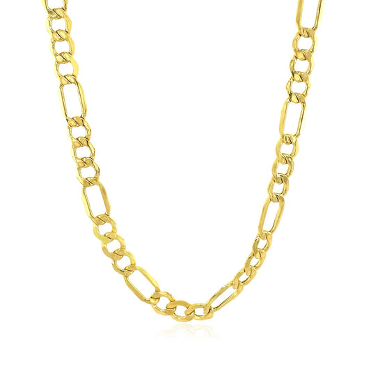 5.4mm 10k Yellow Gold Lite Figaro Chain