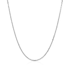 14k White Gold Diamond Cut Cable Link Chain 1.1mm