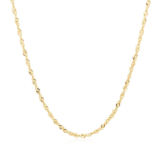 14k Yellow Gold Singapore Chain 1.5mm