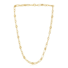 14k Yellow Gold High Polish Paperclip Rondel Link Chain