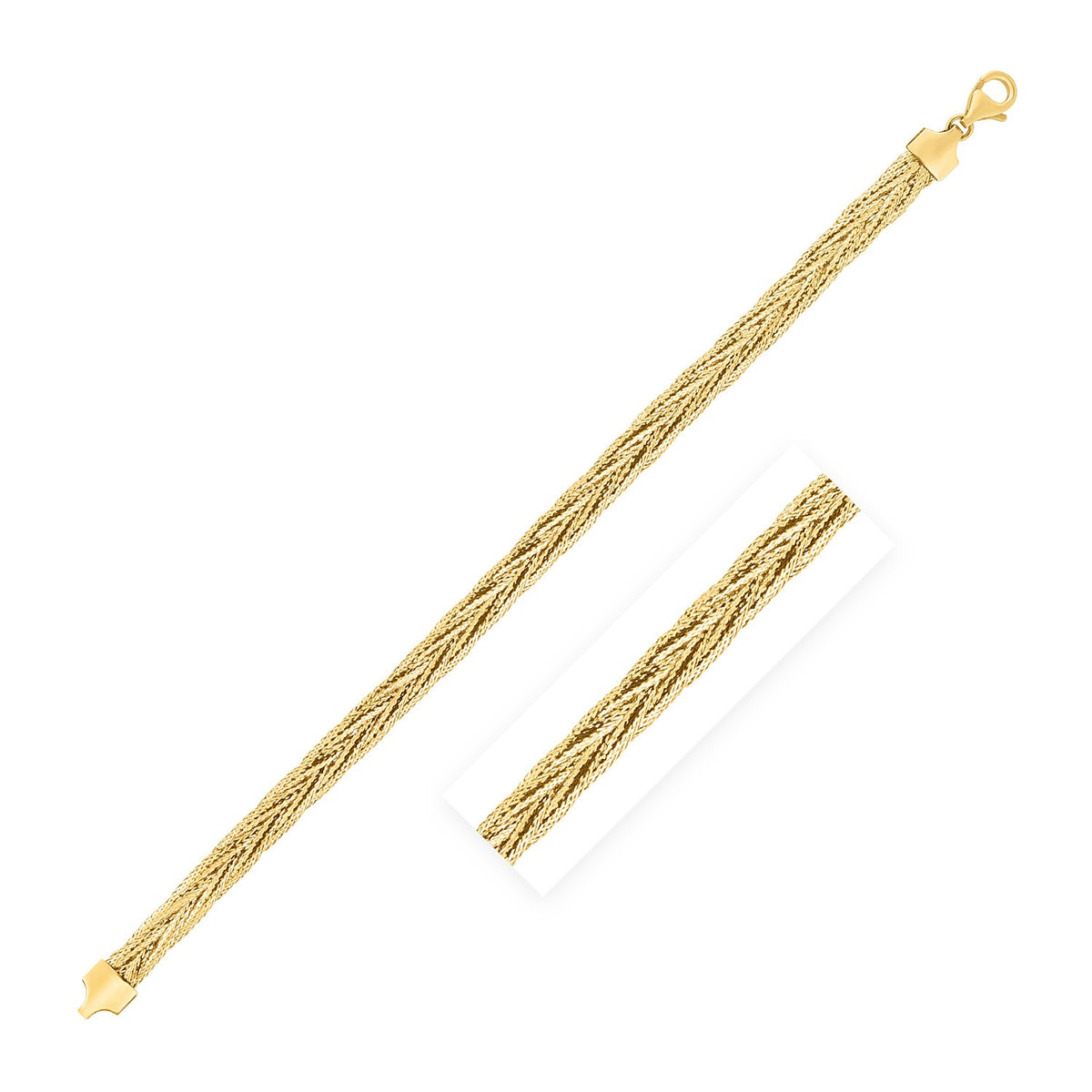 14k Yellow Gold Rapunzel Woven Bracelet