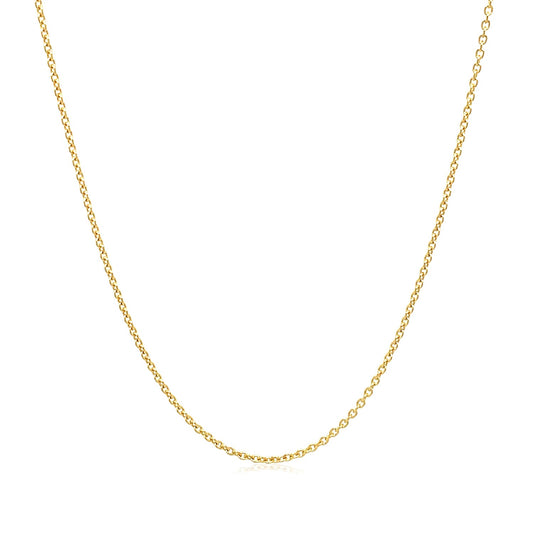 14k Yellow Gold Round Cable Link Chain 1.1mm