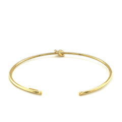 14k Yellow Gold Polished Cuff Bangle with Knot