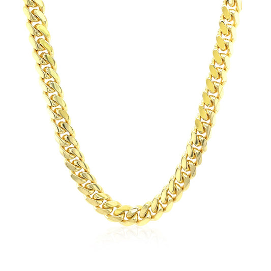 6.1mm 10k Yellow Gold Classic Miami Cuban Solid Chain