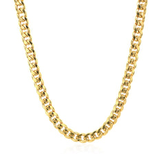 4.5mm 14k Yellow Gold Miami Cuban Semi Solid Chain