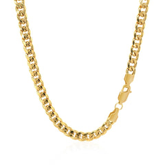 4.5mm 14k Yellow Gold Miami Cuban Semi Solid Chain