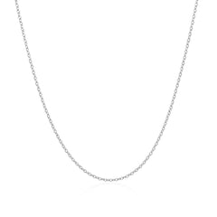 14k White Gold Oval Cable Link Chain 0.7mm