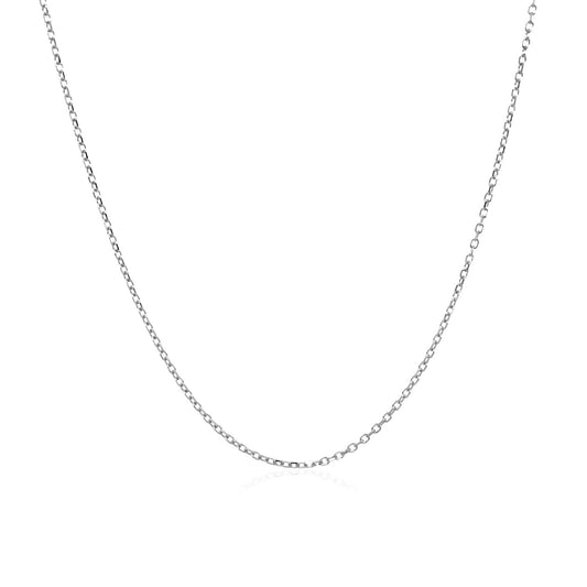 14k White Gold Diamond Cut Cable Link Chain 0.8mm