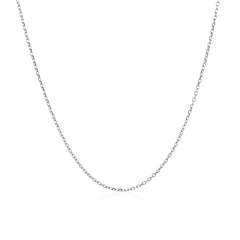 14k White Gold Diamond Cut Cable Link Chain 0.8mm