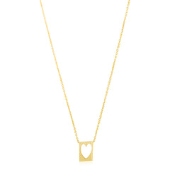 14k Yellow Gold High Polish Cutout Heart Necklace