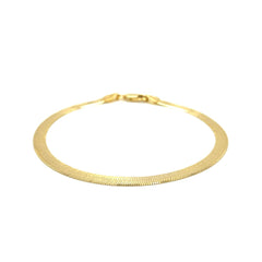 4.0mm 14k Yellow Gold Super Flex Herringbone Bracelet