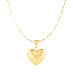 Puffed Heart Pendant in 10k Yellow Gold