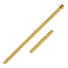 5.0mm 14k Yellow Gold Classic Miami Cuban Solid Chain