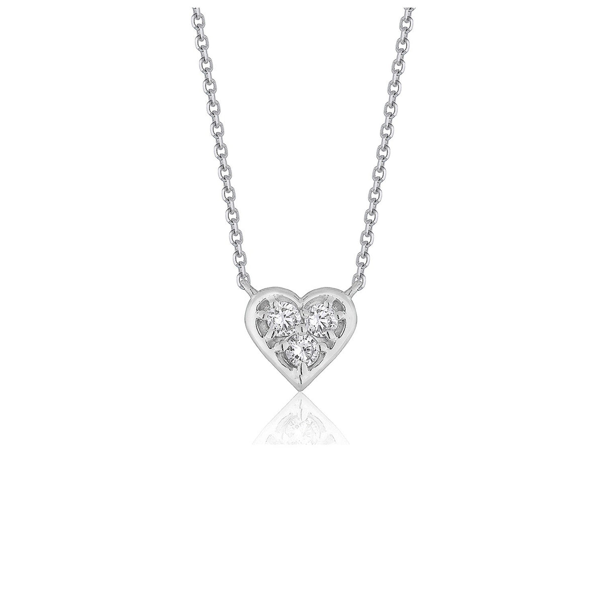 Diamond Heart Design Pendant in 14k White Gold