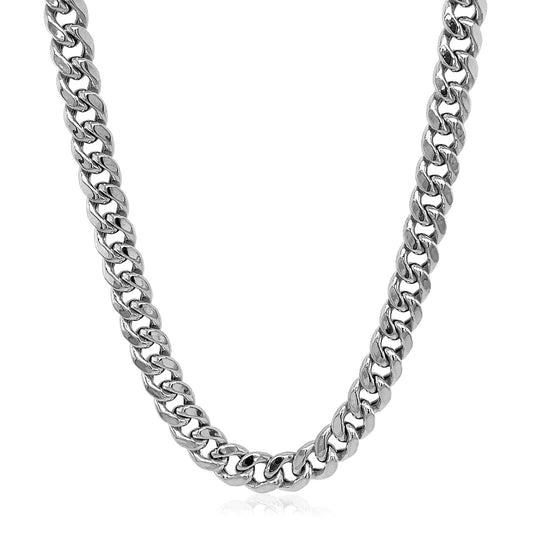 5.3mm 14k White Gold Miami Cuban Semi Solid Chain