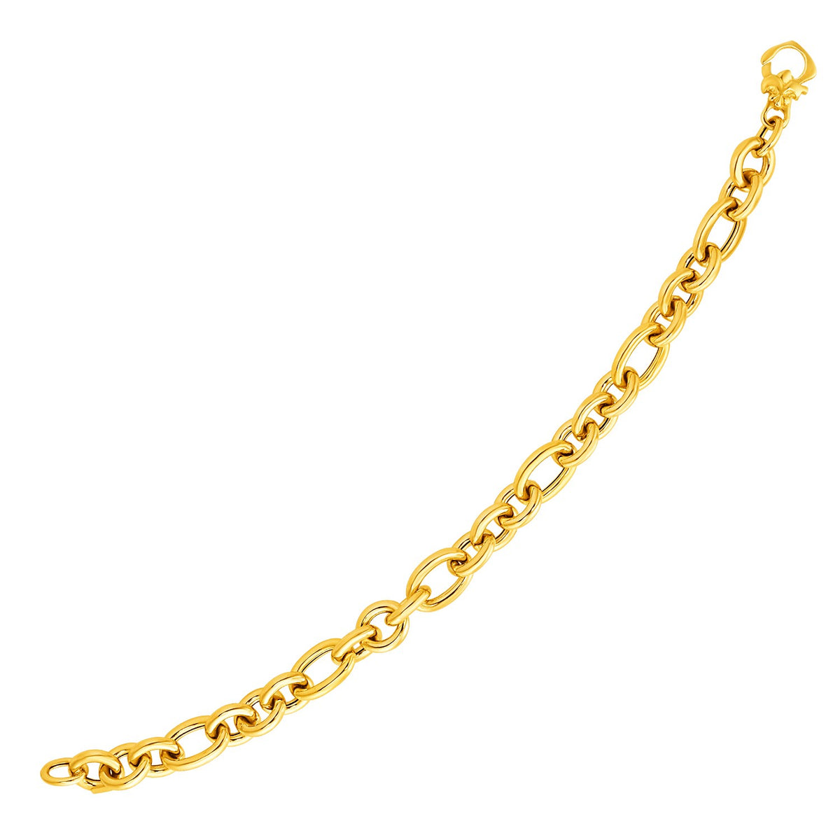 14k Yellow Gold Oval Link Bracelet