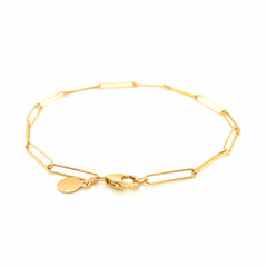 14k Yellow Gold Wire Paperclip Bracelet (2.7mm)