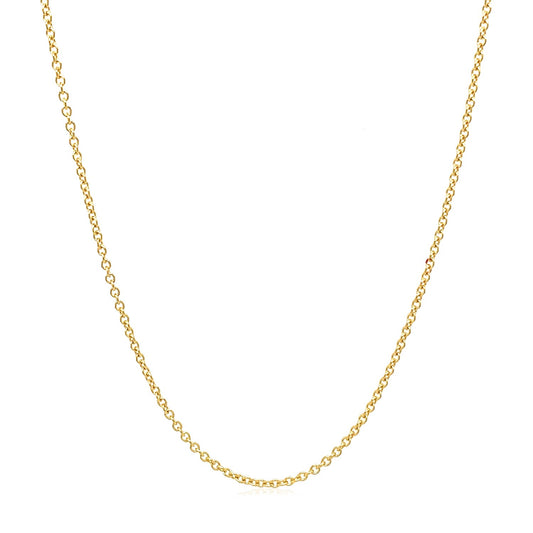 14k Yellow Gold Round Cable Link Chain 1.3mm