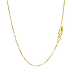 14k Yellow Gold Round Cable Link Chain 1.3mm