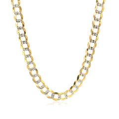 5.7mm 14k Two Tone Gold Pave Curb Chain