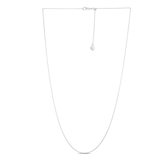 Adjustable Cable Chain in 14k White Gold (1.0mm)