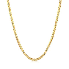 2.0mm 14k Yellow Gold Semi Solid Box Chain