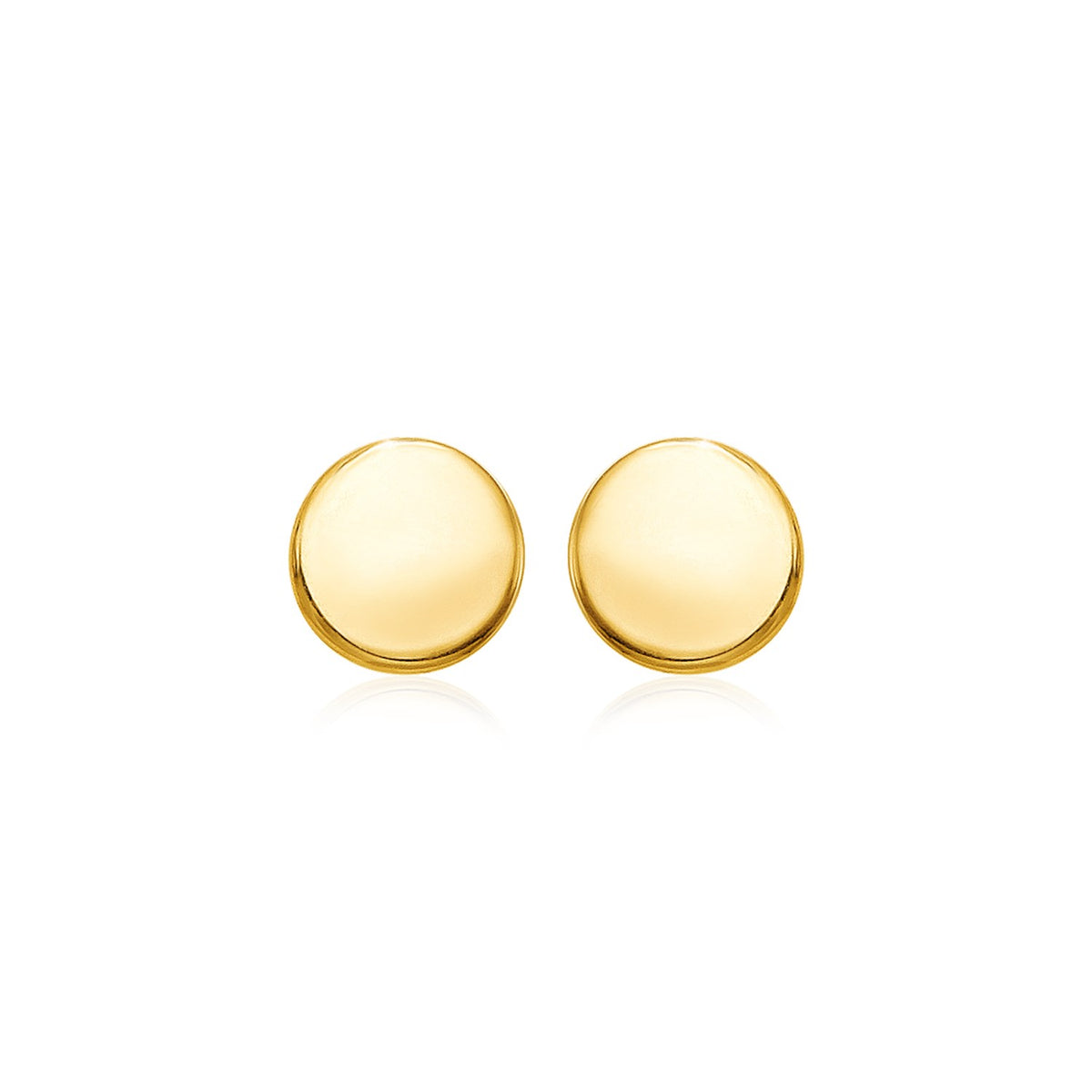 14k Yellow Gold Polished Round Post Earrings