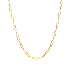 14K Yellow Gold Delicate Paperclip Chain (2.1mm)