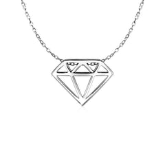 Diamond Symbol Pendant in 14k White Gold