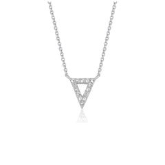 Diamond Inverted Triangle Pendant in 14k White Gold