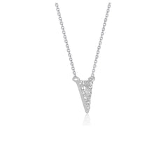 Diamond Inverted Triangle Pendant in 14k White Gold