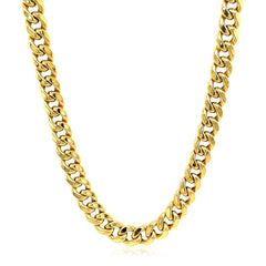 5.3mm 14k Yellow Gold Miami Cuban Semi Solid Chain