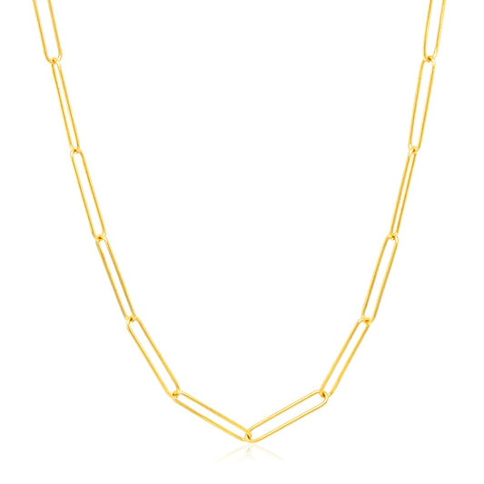 14k Yellow Gold Wire Paperclip Chain (2.7mm)