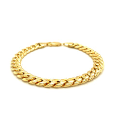 7.8mm 14k Yellow Gold Miami Cuban Semi Solid Bracelet