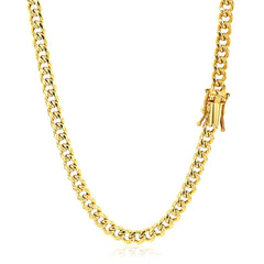 4.5mm 14k Yellow Gold Semi Solid Miami Cuban Chain