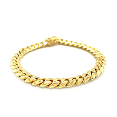 8.25mm 14k Yellow Gold Classic Miami Cuban Solid Bracelet