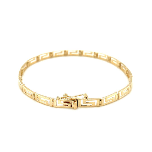 14k Yellow Gold Greek Fret Design Fancy Bracelet