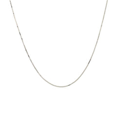 14k White Gold Classic Box Chain 0.45mm